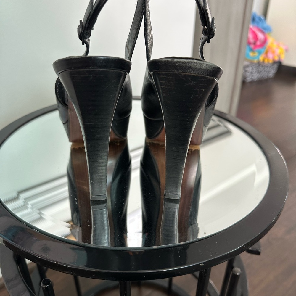 Stuart Weitzman Black Platform Slingback Heels - image 3